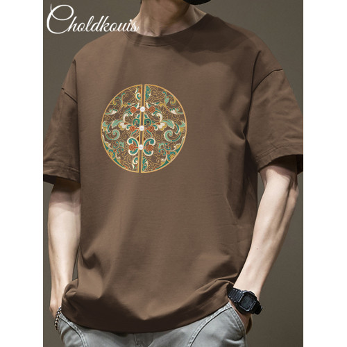 美式國潮印花短袖T恤男士夏季新款重磅純棉休閒寬鬆圓領半袖上衣 美式國潮印花短袖T恤男士夏季新款重磅純棉休閒寬鬆圓領半袖上衣