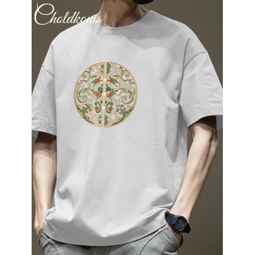 美式國潮印花短袖T恤男士夏季新款重磅純棉休閒寬鬆圓領半袖上衣 美式國潮印花短袖T恤男士夏季新款重磅純棉休閒寬鬆圓領半袖上衣