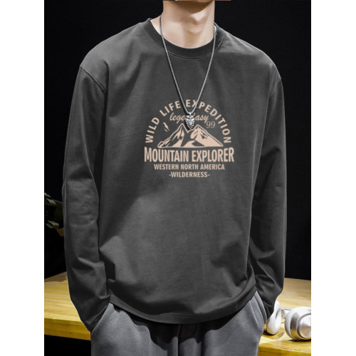 純棉長袖t恤男士內搭上衣服秋季潮牌打底衫男生衛衣春秋冬款加絨