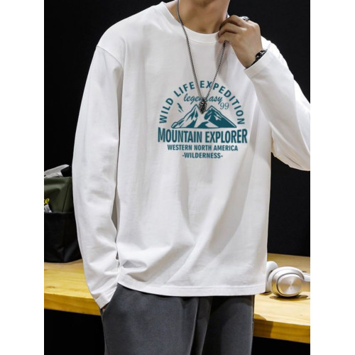 純棉長袖t恤男士內搭上衣服秋季潮牌打底衫男生衛衣春秋冬款加絨