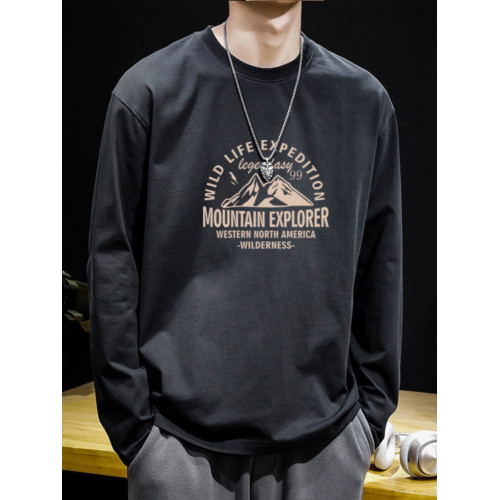 純棉長袖t恤男士內搭上衣服秋季潮牌打底衫男生衛衣春秋冬款加絨