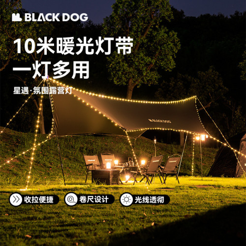 BLACKDOG黑狗氛圍串燈天幕露營戶外伸縮帳篷燈帶裝飾照明充電10米 BLACKDOG黑狗氛圍串燈天幕露營戶外伸縮帳篷燈帶裝飾照明充電10米