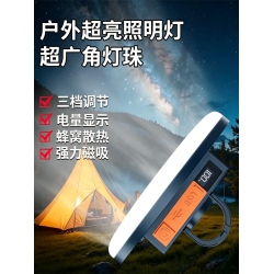 爆亮充電燈露營燈帳篷燈戶外夜市照明燈LED燈泡掛燈應急磁吸擺攤
