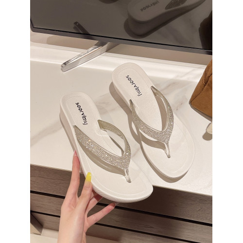 人字拖女2025新款增高海邊沙灘時尚百搭夏季外穿舒適防滑厚底雨鞋