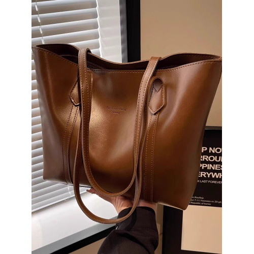 真皮fon&ck單肩大容量通勤托特包包女2025新款秋冬時尚休閒腋下包