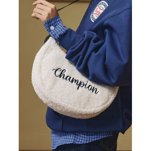 Champion冠軍官方月牙包女腋下包純色刺綉字母單肩斜背背式兩用包