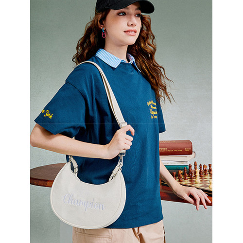 Champion冠軍官方月牙包女腋下包純色刺綉字母單肩斜背背式兩用包