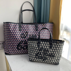 爆款anya安雅大容量托特包2024新款媽咪包購物袋字母印花通勤