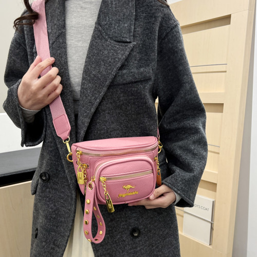 時尚胸前包小包包女包新款2025潮休閒百搭單肩包胸包軟多用斜後後背包 時尚胸前包小包包女包新款2025潮休閒百搭單肩包胸包軟多用斜後後背包