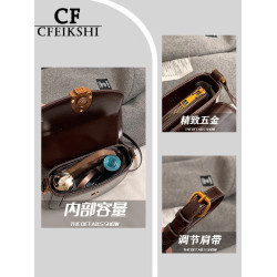 CFEIKSHI品牌店復古高級感馬鞍包2026春夏新款立體感單肩斜後後背包女