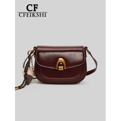 CFEIKSHI品牌店復古高級感馬鞍包2026春夏新款立體感單肩斜後後背包女