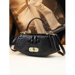 小包包金元寶單肩斜後後背包2025新款中年媽媽包真皮女包鱷魚紋手提包