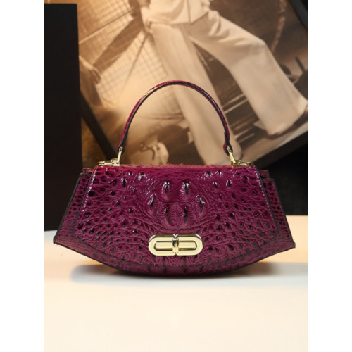 小包包金元寶單肩斜後後背包2025新款中年媽媽包真皮女包鱷魚紋手提包