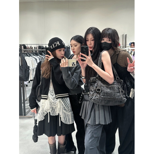 李松河同款韓國Matin kim腋下包牛仔托特包復古水洗單肩手提包 李松河同款韓國Matin kim腋下包牛仔托特包復古水洗單肩手提包