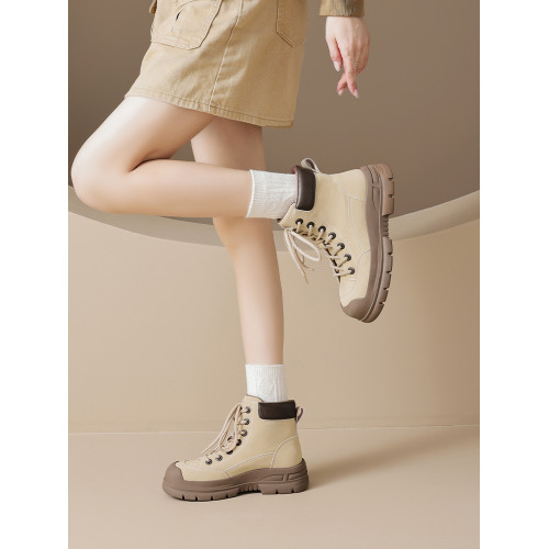 奧古獅登薄款馬丁靴女春季單靴2026新款大黃靴厚底英倫風爆款短靴