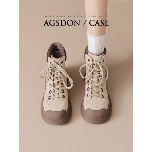 奧古獅登薄款馬丁靴女春季單靴2026新款大黃靴厚底英倫風爆款短靴