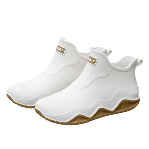 新款短筒雨鞋男女時尚水鞋情侶防水防滑膠鞋保暖廚房工作平底雨靴