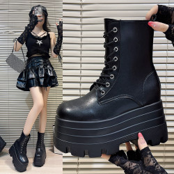 漫展cos增高鞋20cm馬丁靴小個子男女演唱會站坑大碼短靴松糕鞋