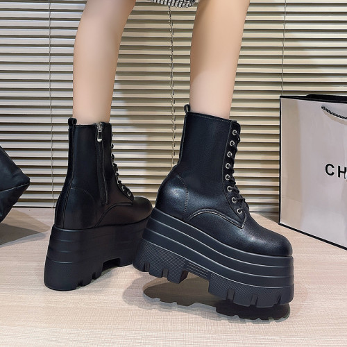 漫展cos增高鞋20cm馬丁靴小個子男女演唱會站坑大碼短靴松糕鞋