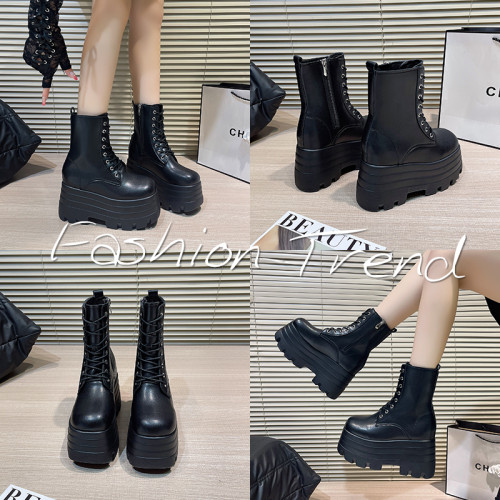 漫展cos增高鞋20cm馬丁靴小個子男女演唱會站坑大碼短靴松糕鞋