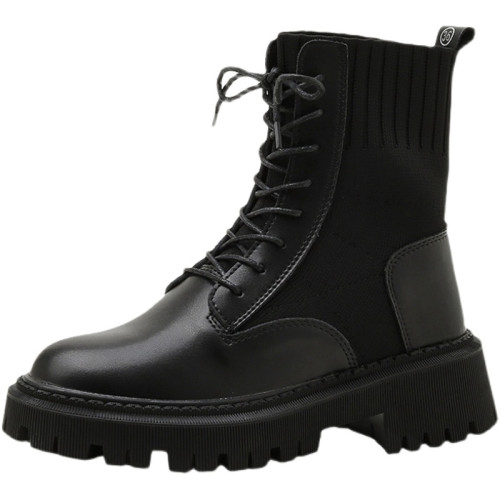 厚底馬丁靴女春秋單靴2025年新款內增高加絨瘦瘦靴真皮英倫風短靴 厚底馬丁靴女春秋單靴2025年新款內增高加絨瘦瘦靴真皮英倫風短靴