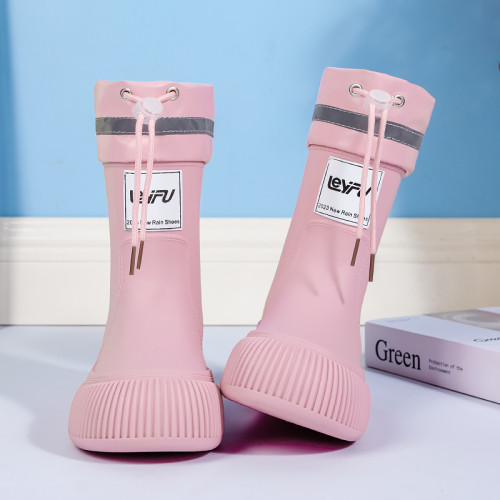 雨鞋女款成人柔軟日系時尚防滑防水鞋加絨輕便耐磨雨靴可愛的雨靴