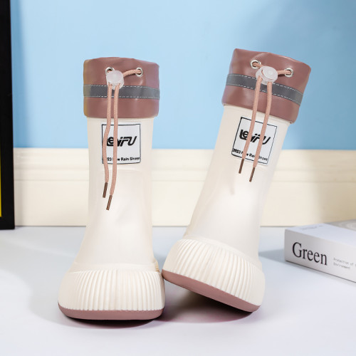 雨鞋女款成人柔軟日系時尚防滑防水鞋加絨輕便耐磨雨靴可愛的雨靴