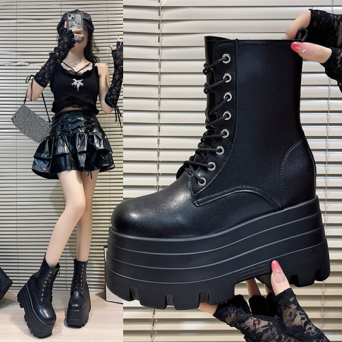 cos增高鞋20cm漫展馬丁靴小個子厚底長腿靴大碼女演唱會站坑短靴