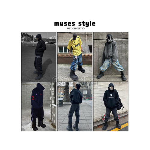 blcg巴黎同款steroid類固醇高幫米奇大頭德比厚底馬丁靴男短靴子