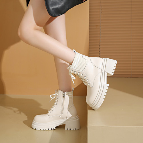 馬丁靴女2026新款秋冬季加絨保暖棉鞋小個子厚底白色短筒靴大碼42 馬丁靴女2026新款秋冬季加絨保暖棉鞋小個子厚底白色短筒靴大碼42