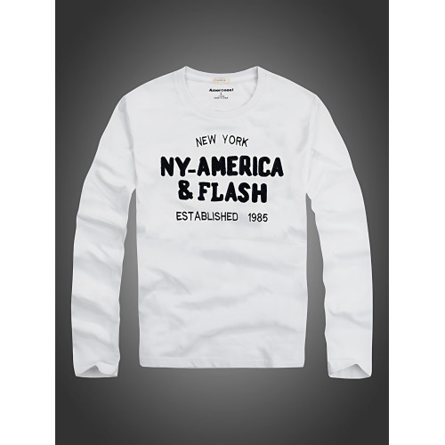 美洲海岸af長袖T恤純棉男士潮流青年秋季薄款寬鬆大碼休閒打底衫