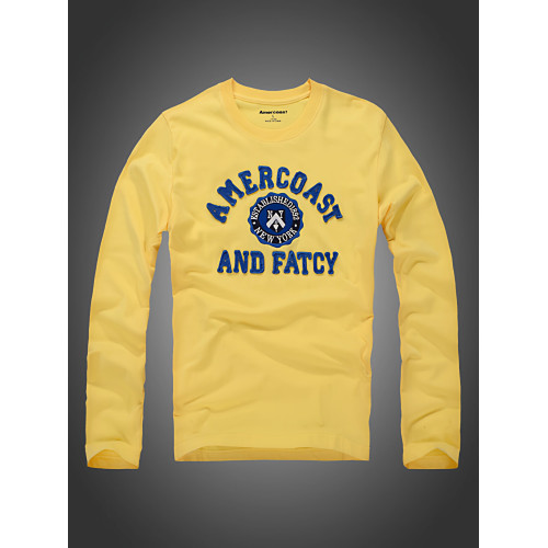 美洲海岸af長袖T恤純棉男士潮流青年秋季薄款寬鬆大碼休閒打底衫