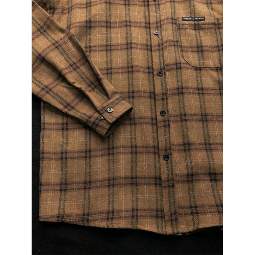 春秋格子襯衫男款古著磨毛咖色美式襯衣外套男棕色男生格紋衫內搭 春秋格子襯衫男款古著磨毛咖色美式襯衣外套男棕色男生格紋衫內搭