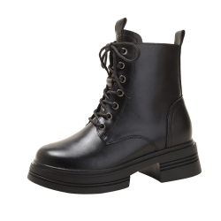 內增高馬丁靴女款英倫風2026新款秋冬短靴粗跟厚底切爾西瘦瘦靴子