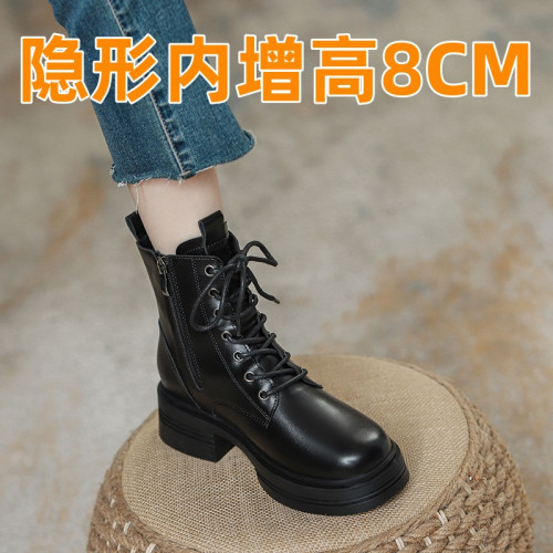 內增高馬丁靴女款英倫風2026新款秋冬短靴粗跟厚底切爾西瘦瘦靴子 內增高馬丁靴女款英倫風2026新款秋冬短靴粗跟厚底切爾西瘦瘦靴子