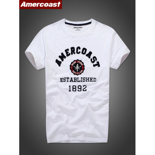 美洲海岸af美式休閒上衣男磨毛純棉圓領短袖t恤夏季運動潮牌男裝 美洲海岸af美式休閒上衣男磨毛純棉圓領短袖t恤夏季運動潮牌男裝