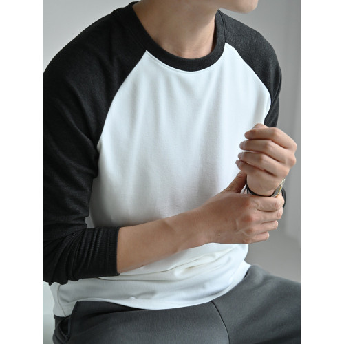 300G 恒溫雙面絨男士T恤插肩袖長袖打底衫保暖秋冬款男裝山東網店