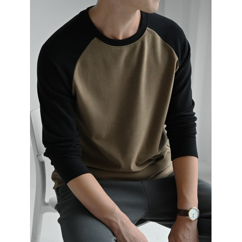 300G 恒溫雙面絨男士T恤插肩袖長袖打底衫保暖秋冬款男裝山東網店