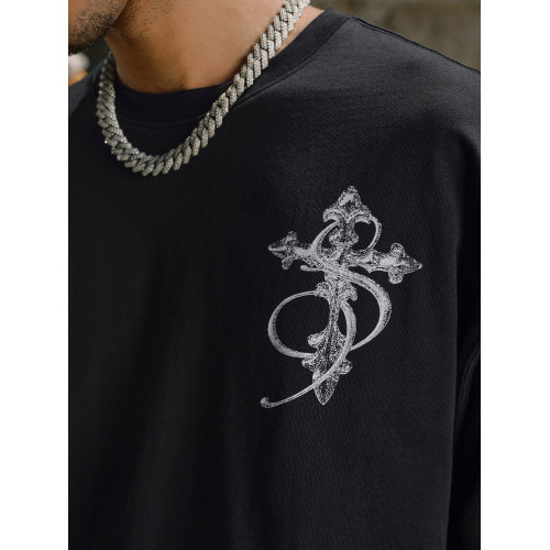 ASEN同款 STK SmallTownKid 黑白十字架長袖T恤 打底內搭美式復古