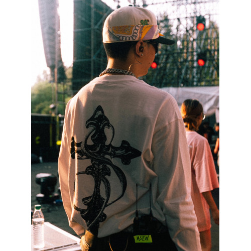 ASEN同款 STK SmallTownKid 黑白十字架長袖T恤 打底內搭美式復古