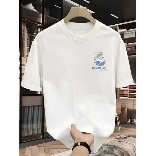 香港潮牌時尚短袖T恤男純棉百搭圓領重磅夏季氛圍感印花寬鬆半袖 香港潮牌時尚短袖T恤男純棉百搭圓領重磅夏季氛圍感印花寬鬆半袖