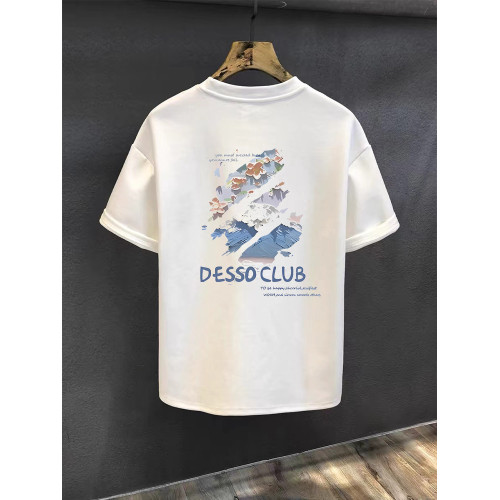 香港潮牌時尚短袖T恤男純棉百搭圓領重磅夏季氛圍感印花寬鬆半袖 香港潮牌時尚短袖T恤男純棉百搭圓領重磅夏季氛圍感印花寬鬆半袖