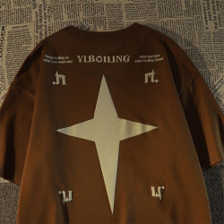 100%純棉美式復古街頭人像短袖t恤男女2026國潮歐美高街寬鬆半袖