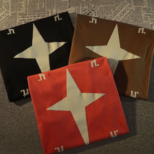 100%純棉美式復古街頭人像短袖t恤男女2026國潮歐美高街寬鬆半袖