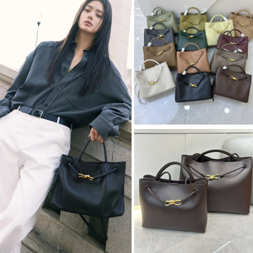 歐洲站B家編織真皮女包Andiamo蝴蝶結手提牛皮大容量單肩托特包潮