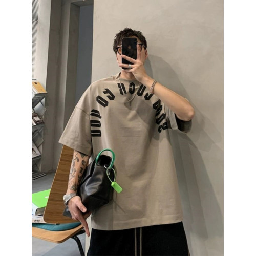 特大碼300斤港風潮牌白色短袖t恤男夏季高街半袖寬鬆美式圓領上衣