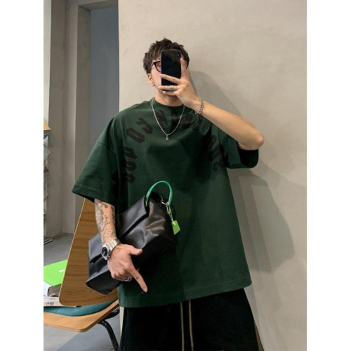 特大碼300斤港風潮牌白色短袖t恤男夏季高街半袖寬鬆美式圓領上衣