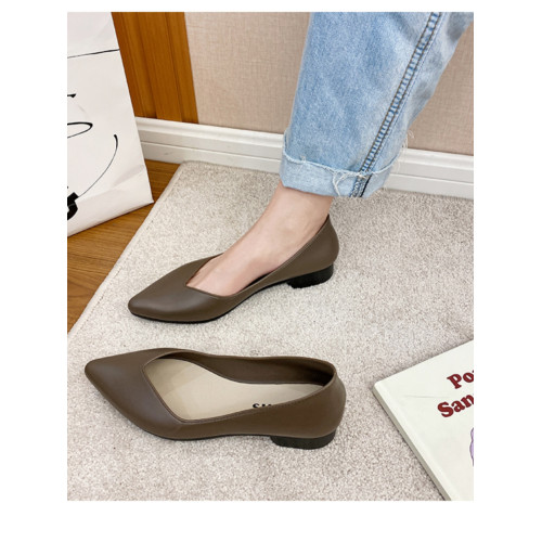 時尚女鞋尖頭低幫防水雨鞋防滑仿皮膠鞋女生上班通勤雨天淺口水鞋