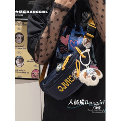 大橘貓復古潮牌單肩包男士後後背包休閒字母斜後後背包防水運動腰包女款包