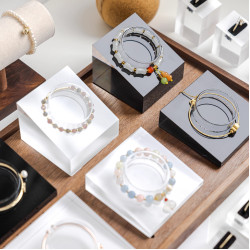 亞克力手串展示架首飾手鐲手鏈手圍水晶斜坡收納飾品櫃台擺攤陳列